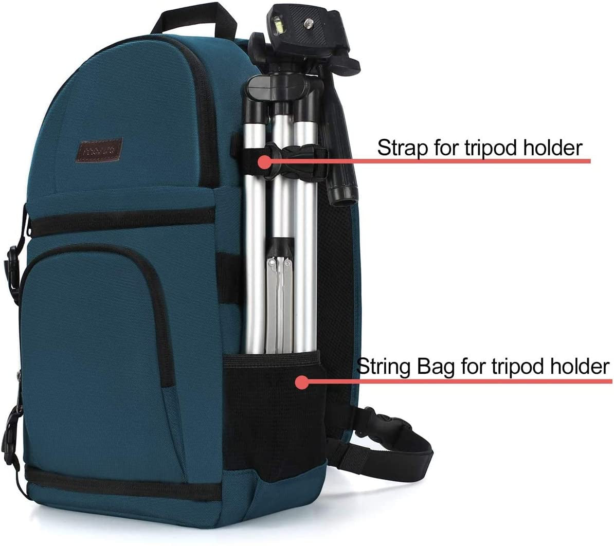 Camera Sling Bag, Dslr/Slr/Mirrorless Camera Case Shockproof Photography Camera Backpack with Tripod Holder & Removable Modular Inserts Compatible with Canon/Nikon/Sony/Fuji, Deep Teal